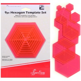 Set de 9 plantillas hexagonales Sew Easy