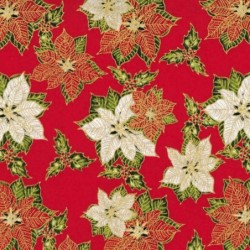 Tissu Popeline - Poinsettia...