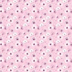 Tissu Popeline - Fleurs...