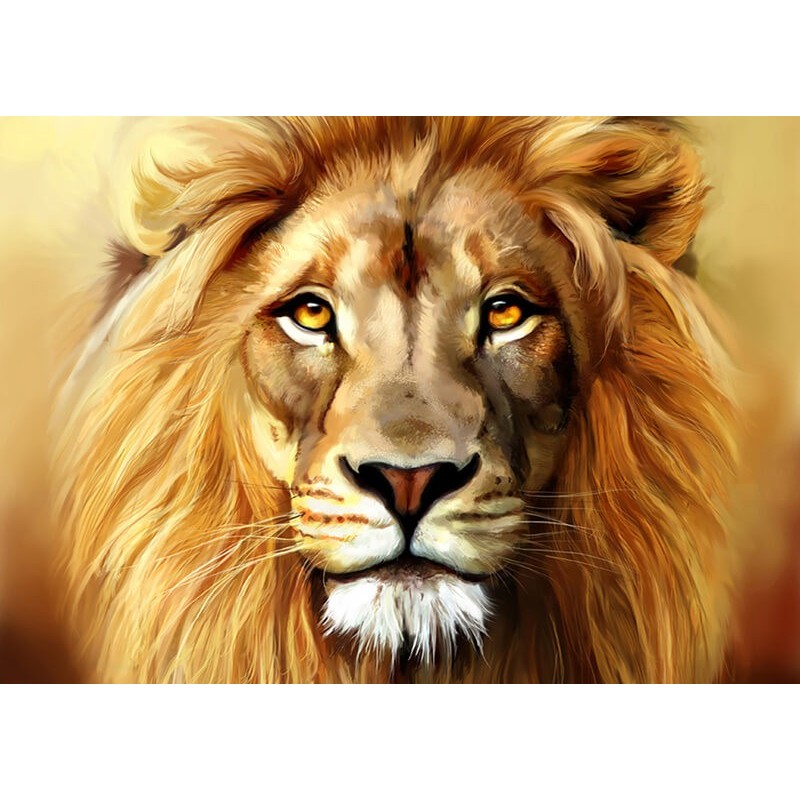 ParNarZar Kit de peinture diamant tête de lion cicatrice 30 x 40 cm pour débutants