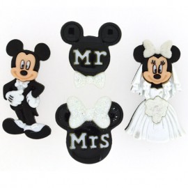 Botones Mickey and Minnie Wedding - Dress It Up