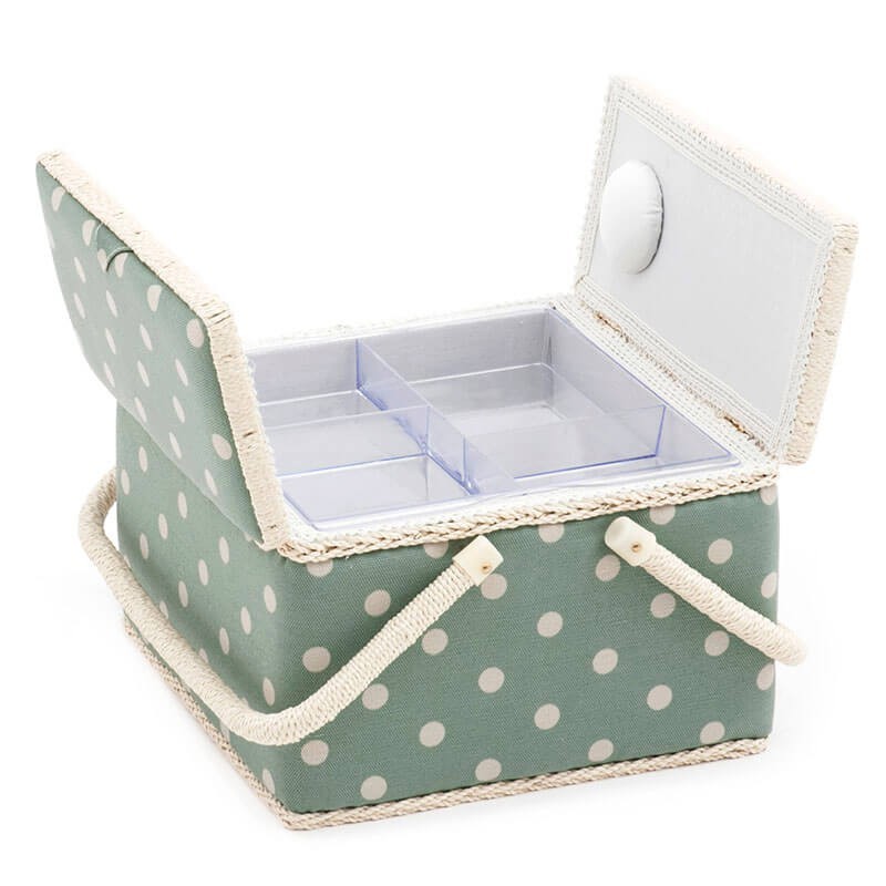 Costurero con doble Tapa - Moss Polka Dot Costurero con doble Tapa - Moss Polka Dot