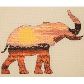 Kit Punto de Cruz - Elephant Silhouette - Anchor Maia Collection