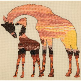 Kit Punto de Cruz - Giraffes Silhouette - Anchor Maia Collection