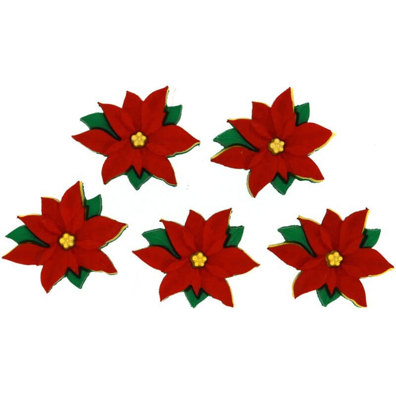 Boutons Red Poinsettias - Dress It Up