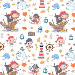 Tissu en Coton – Bébés Pirates