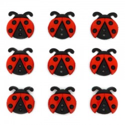 Boutons Sew Cute Ladybugs -...