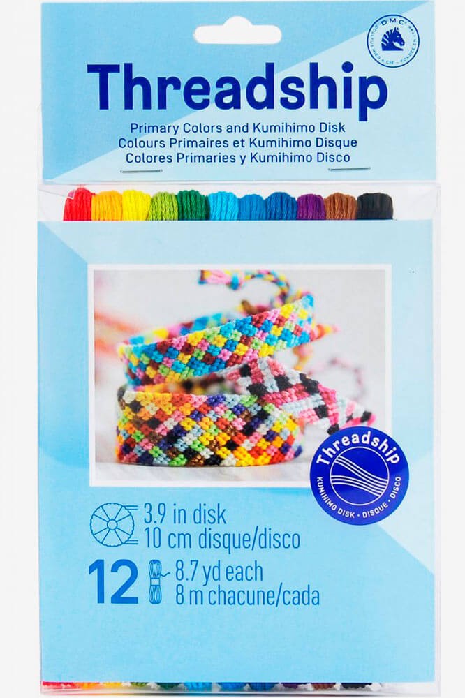 Kit Threadship 'DMC' Bracelet d'amitié 36 Couleurs pastels - La