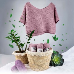 Hoooked  DIY Kit de Crochet Sac pour Bouteille d'eau Bogota Tea Rose