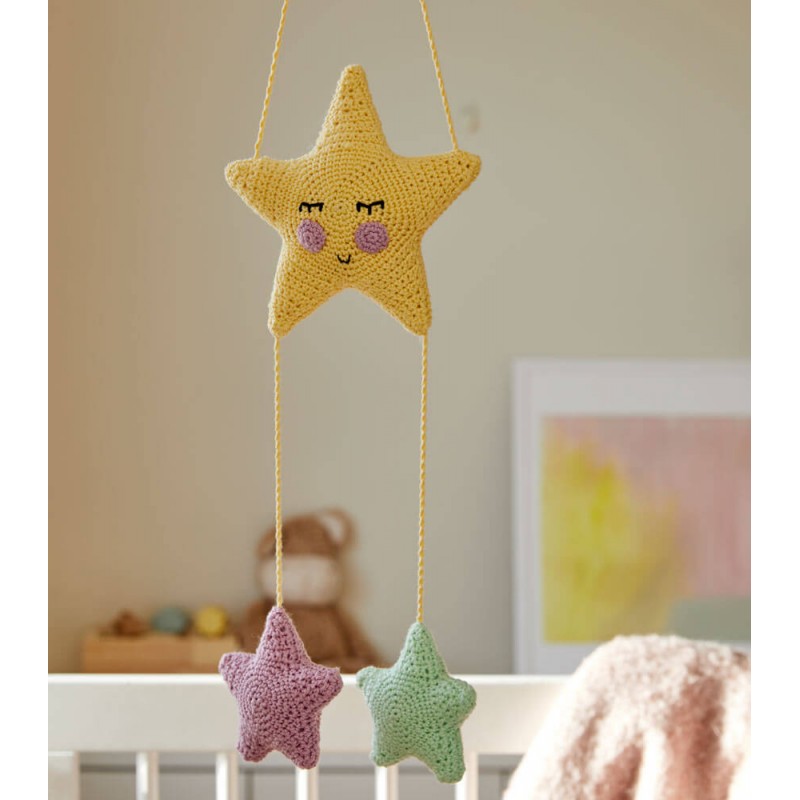 Litimkat Mobile lit bébé, avec étoiles, lunes et nuages au crochet