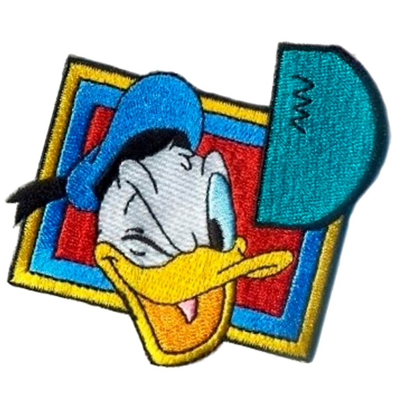 Écusson brodé thermocollant Rectangulaire Donald Duck Clin d'Oeil